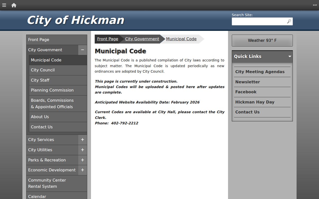 Hickman court docket municipal-code availability notice