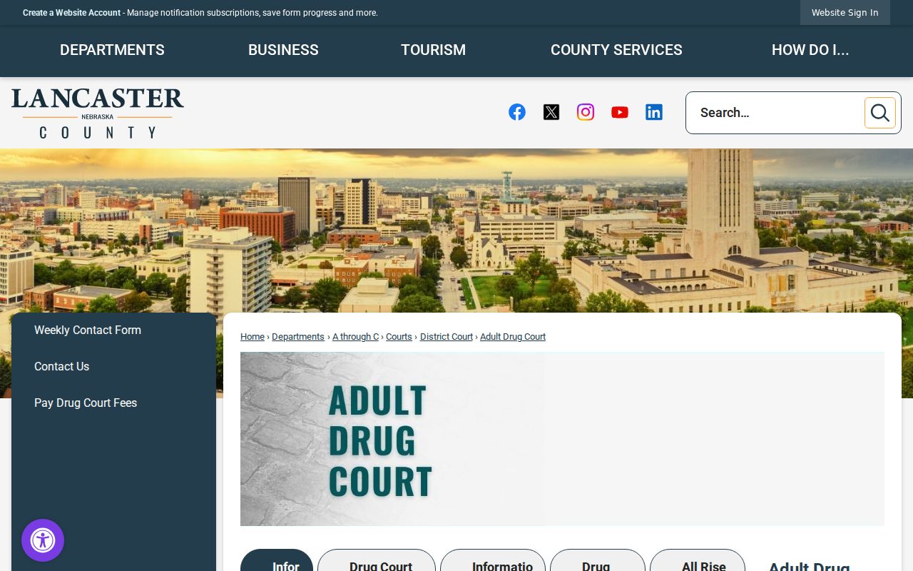 Lancaster criminal dockets Adult Drug Court program information