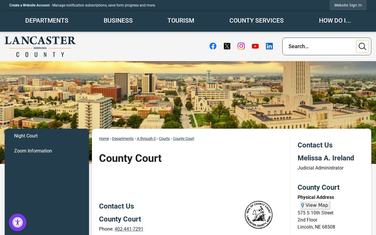 Lancaster County court docket County Court records route