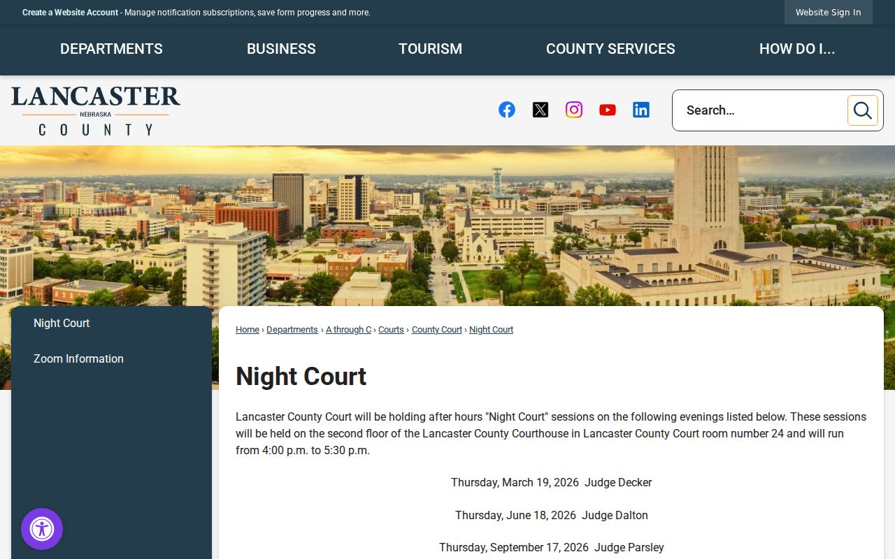 Lancaster traffic court records Night Court warrant and plea information