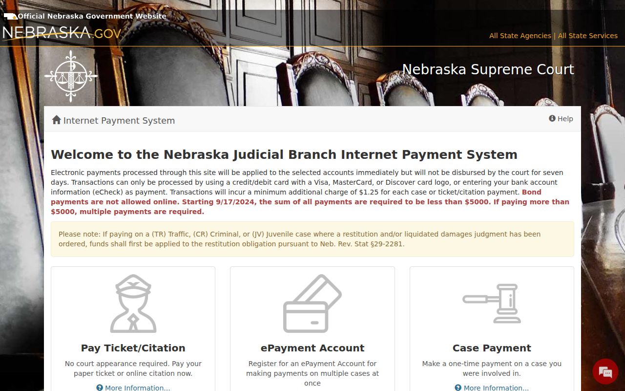 Lancaster traffic court records Nebraska court payment portal