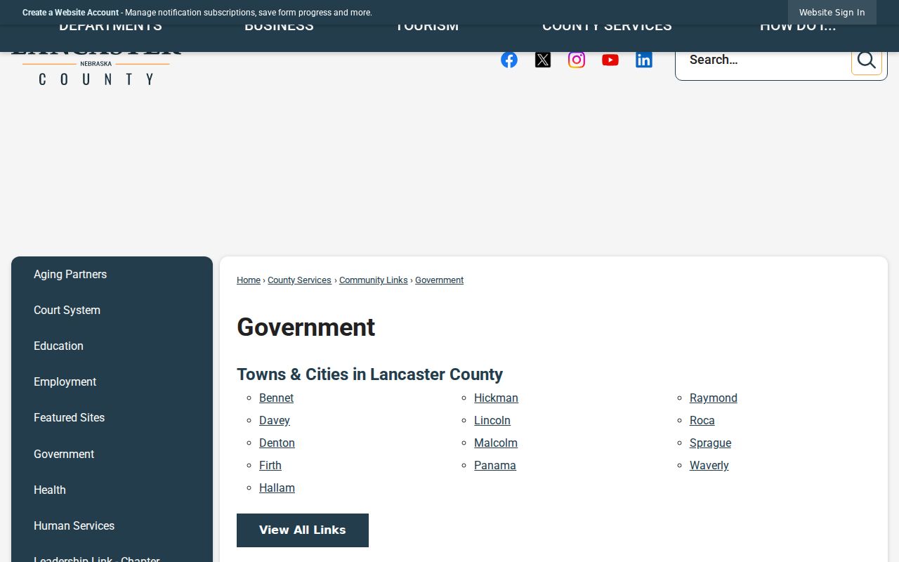 Lincoln court records Lancaster County government source page